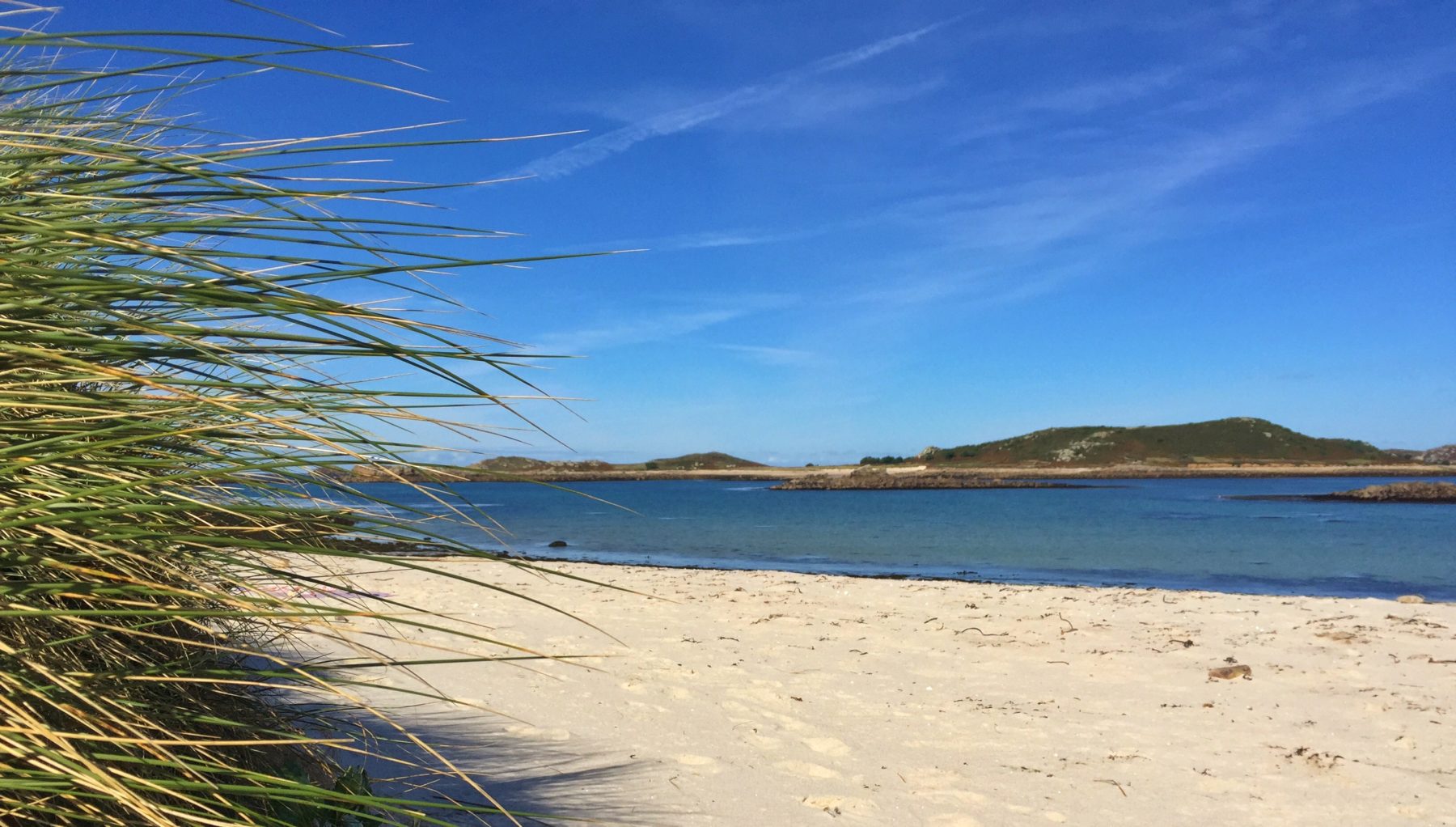 White sand beach on Samson Isles of Scilly